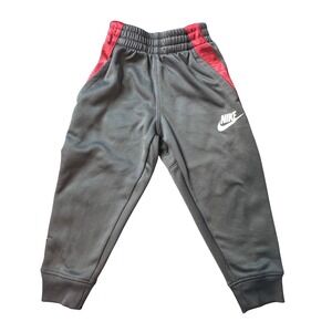Nike Joggers Kids 2T Grey Red Stripe Athletic Sweatpants Activewear Snag‎